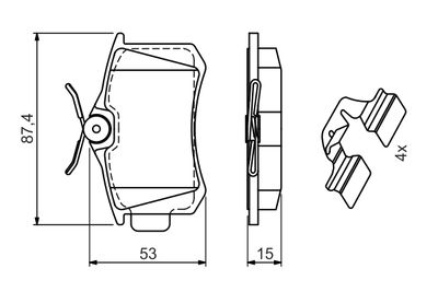 Brake Pad Set, disc brake 0 986 494 597