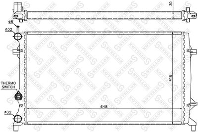 Радиатор, охлаждение двигателя STELLOX 10-25448-SX для VW JETTA