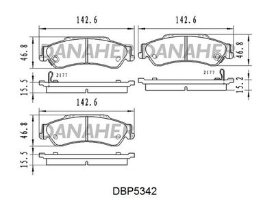 DANAHER DBP5342 Тормозные колодки и сигнализаторы  для CHEVROLET  (Шевроле Блазер)