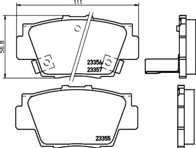 Комплект тормозных колодок, дисковый тормоз HELLA 8DB 355 029-031 для HONDA NSX