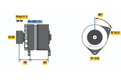 GENERATOR / ALTERNATOR BOSCH 0986035720