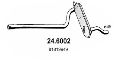 ASSO 24.6002 Глушитель выхлопных газов  для LANCIA FULVIA купе (818_) 1.3 (818.630, 818.650)