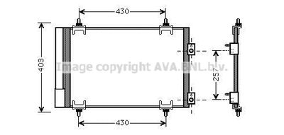 Конденсатор, кондиционер AVA QUALITY COOLING CNA5231D для PEUGEOT RCZ