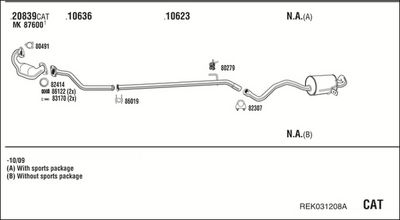 ABGASANLAGE WALKER REK031208A
