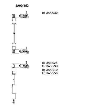 Комплект проводов зажигания BREMI 3A00/152 для SKODA FELICIA