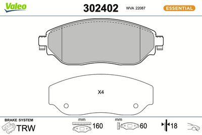 BREMSBELAGSATZ SCHEIBENBREMSE