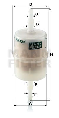 Топливный фильтр MANN-FILTER WK 42/1 для MAZDA 616