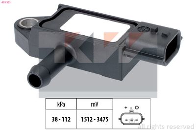 Czujnik, ciśnienie spalin KW 493301