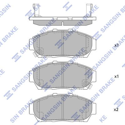 Комплект тормозных колодок, дисковый тормоз Hi-Q SP1266 для HONDA INTEGRA