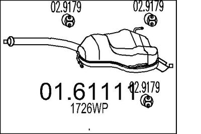 Глушитель выхлопных газов конечный MTS 01.61111 для PEUGEOT 607