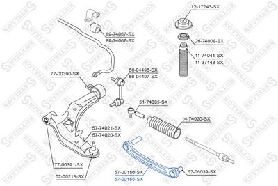 носач, окачване на колелата STELLOX 57-00155-SX