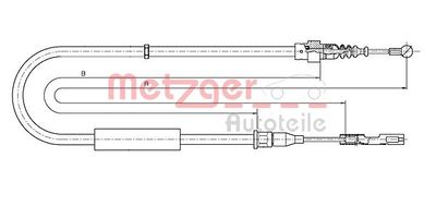 METZGER 10.7512 Трос ручного тормоза  для AUDI A2 (Ауди А2)