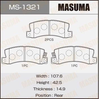 MASUMA MS-1321 Тормозные колодки барабанные  для TOYOTA HARRIER (Тойота Харриер)