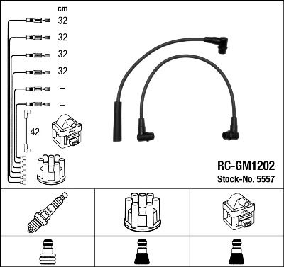 Комплект проводов зажигания NGK 5557 для JEEP COMANCHE