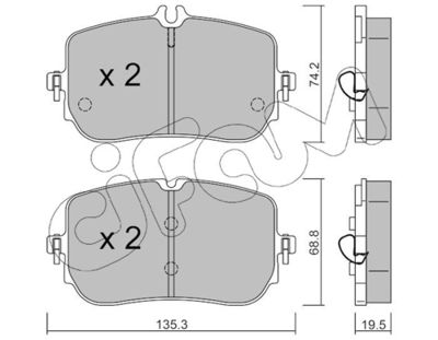 Комплект тормозных колодок, дисковый тормоз 822-1268-0