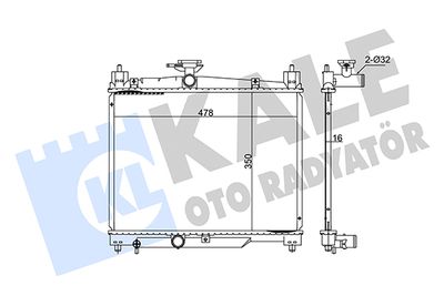 Радиатор, охлаждение двигателя KALE OTO RADYATÖR 348430 для TOYOTA YARIS
