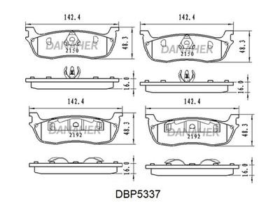 DANAHER DBP5337 Тормозные колодки и сигнализаторы  для FORD USA  (Форд сша Еxпедитион)