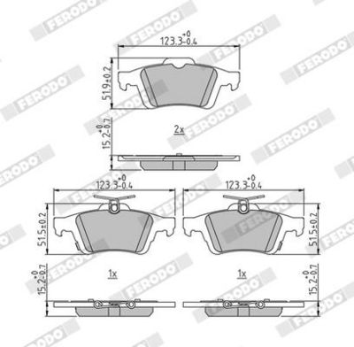 BREMSBELAGSATZ SCHEIBENBREMSE FERODO FDB5245 1