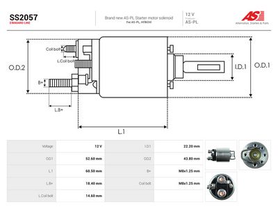 AS-PL - Elektromagnetický spínač, štartér , SS2057