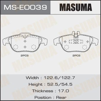 Комплект тормозных колодок MASUMA MS-E0039 для MERCEDES-BENZ C-CLASS