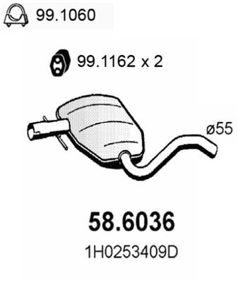Střední tlumič výfuku ASSO 58.6036