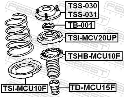 CAPAC PROTECTIE/BURDUF AMORTIZOR FEBEST TSHBMCU10F 1