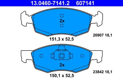 Brake Pad Set, disc brake 13.0460-7141.2