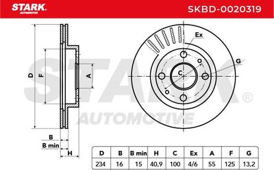 спирачен диск STARK SKBD-0020319