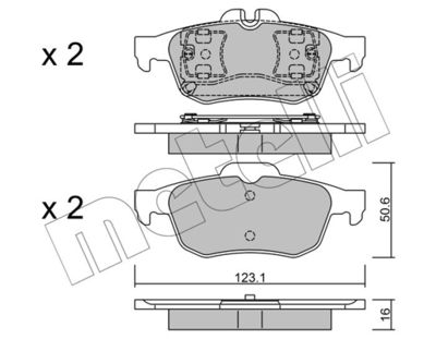 Комплект тормозных колодок, дисковый тормоз METELLI 22-0974-0 для RENAULT LATITUDE