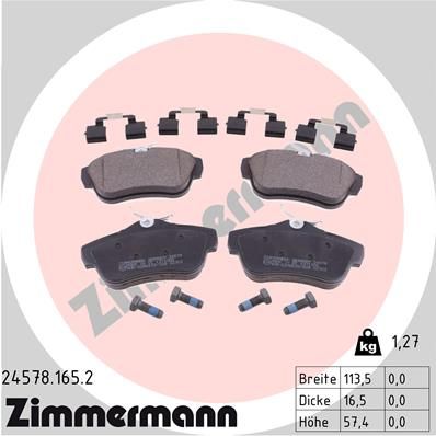 ZIMMERMANN 24578.165.2 Тормозные колодки и сигнализаторы  для TOYOTA PROACE (Тойота Проаке)