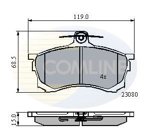 Комплект тормозных колодок, дисковый тормоз COMLINE CBP3452 для MITSUBISHI CARISMA