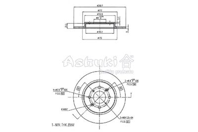 ASHUKI by Palidium 0993-7304 Тормозные диски  для HONDA INSIGHT (Хонда Инсигхт)