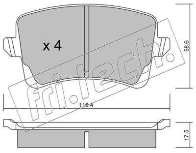 Sada brzdových destiček, kotoučová brzda fri.tech. 792.0