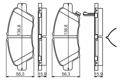 Brake Pad Set, disc brake 0 986 494 562