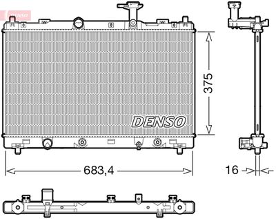 DENSO DRM47041 Радиатор охлаждения двигателя  для SUZUKI SX4 (Сузуки Сx4)
