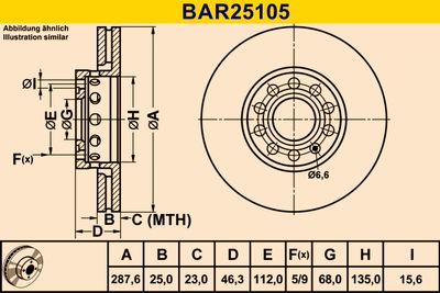 BARUM BAR25105 Гальмівні диски 