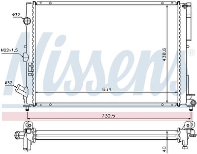 Radiator, motorkjøling NISSENS 63851A for RENAULT