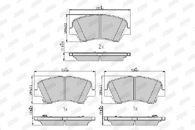 Bremsekloss sett JURID 573406J for HYUNDAI, KIA