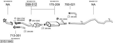 Układ wydechowy BOSAL SYS11845