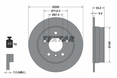 Тормозной диск TEXTAR 92099703 для MERCEDES-BENZ VANEO
