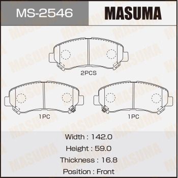 Комплект тормозных колодок MASUMA MS-2546 для SUZUKI KIZASHI