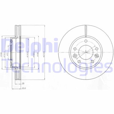 DELPHI BG4261 Тормозные диски  для KIA CARNIVAL II (GQ) 2.5 V6
