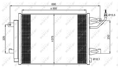 NRF 350073 Радиатор кондиционера  для SMART FORFOUR (Смарт Форфоур)