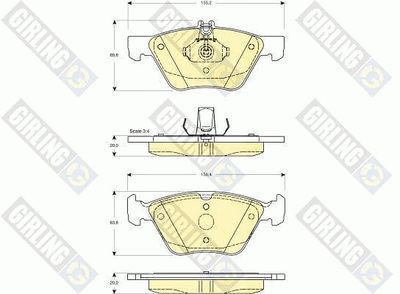 Комплект тормозных колодок, дисковый тормоз GIRLING 6112152 для CHRYSLER CROSSFIRE