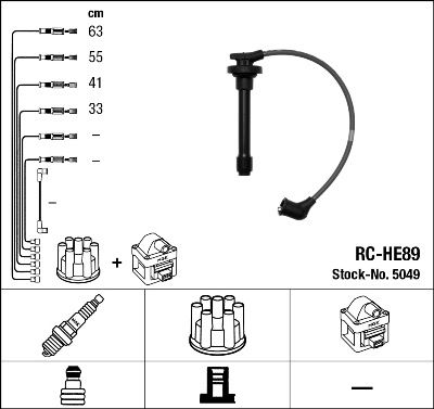 Комплект проводов зажигания NGK 5049 для HONDA ACCORD