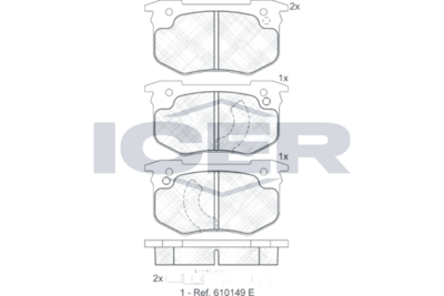 комплект спирачно феродо, дискови спирачки ICER 180393