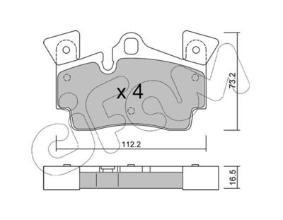 Комплект тормозных колодок, дисковый тормоз CIFAM 822-655-1 для PORSCHE CAYENNE