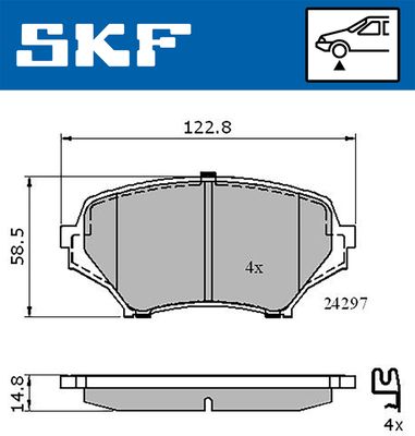 Комплект тормозных колодок, дисковый тормоз SKF VKBP 80592 A для MAZDA MX-5