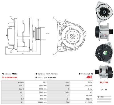 GENERATOR / ALTERNATOR AS-PL A4026 4
