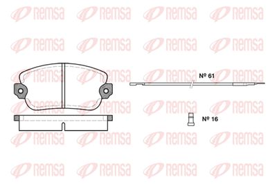 Комплект тормозных колодок, дисковый тормоз REMSA 0024.02 для LANCIA TREVI